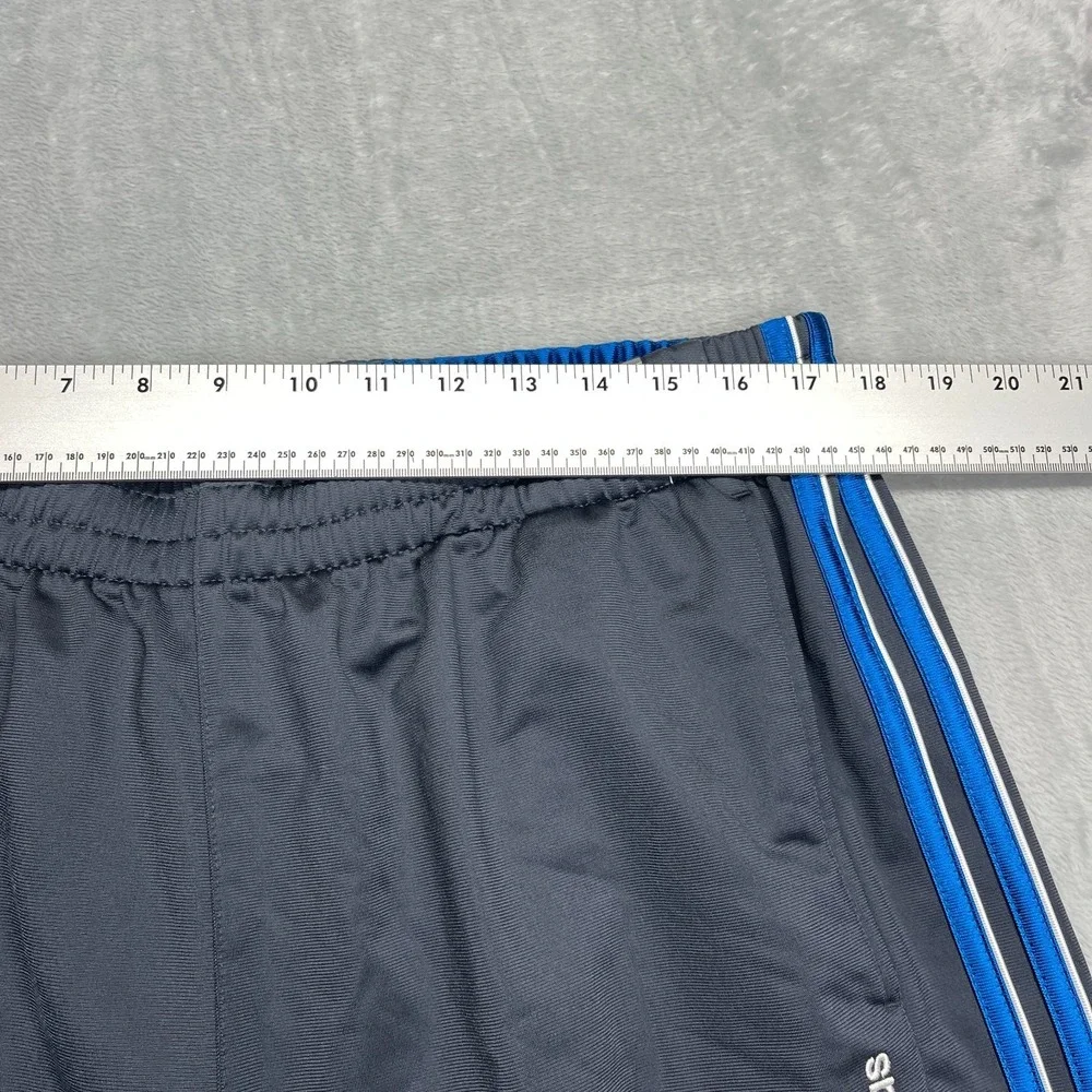 Adidas Pants Mens XL Gray Blue Stripes Athletic Gym Training Deadstock Track Y2k